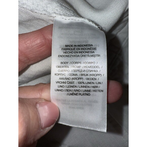 Lauren Ralph Lauren White 100% Linen Wide Leg Drawstring Pants Women’s 12 Resort - Picture 7 of 10